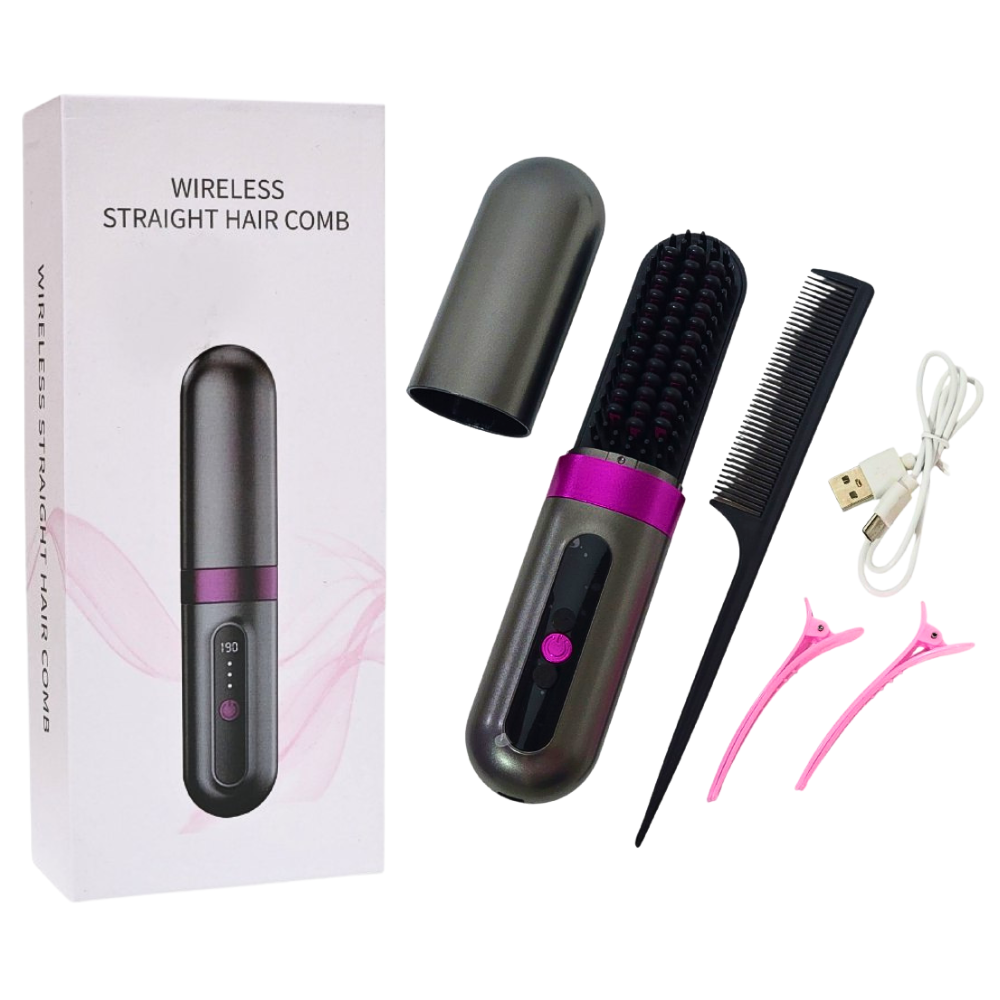 جهاز تجعيد وتمليس الشعر الكهربائي اللاسلكي